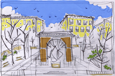 plaza 2 de mayo madrid by heart mercedes leon illustration