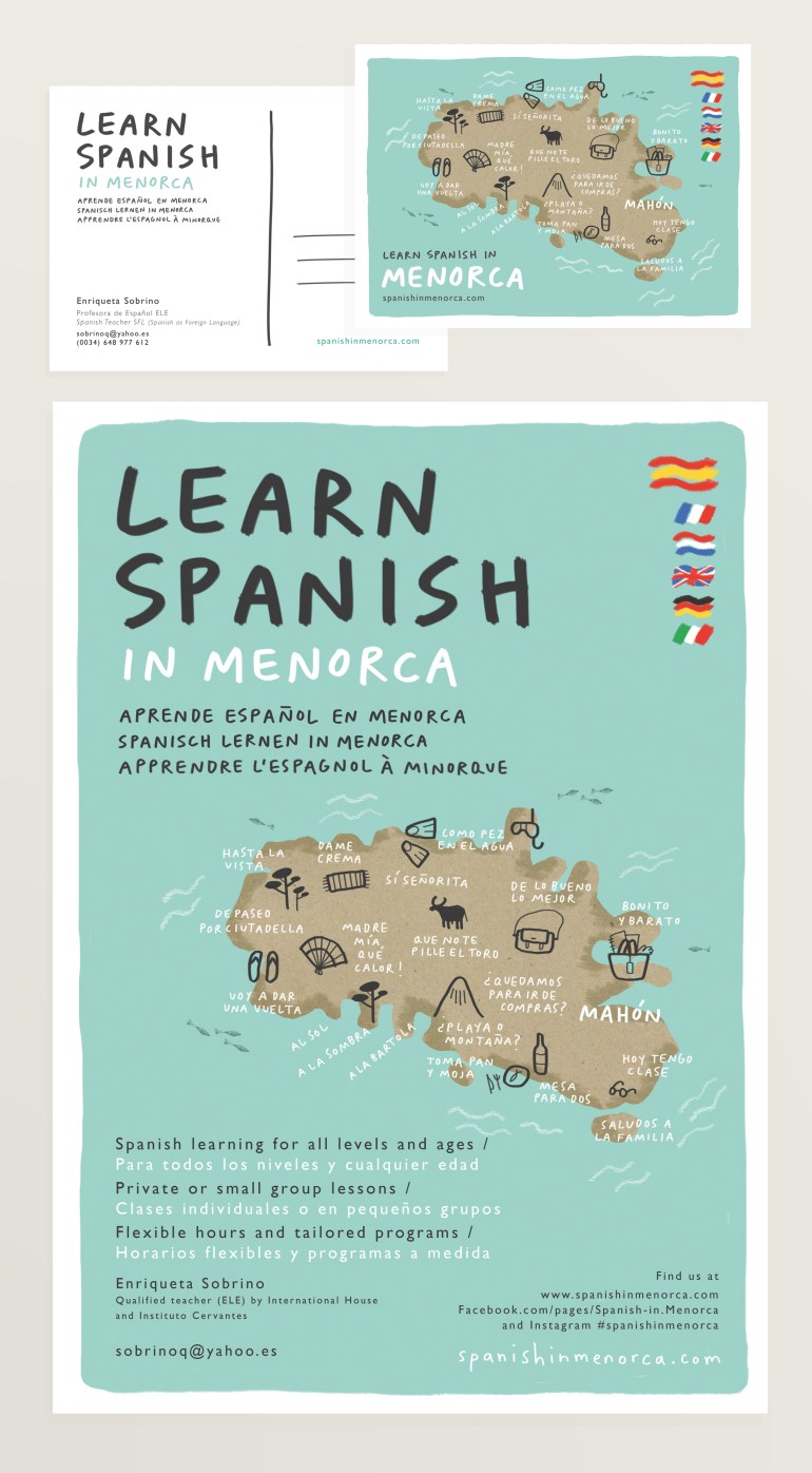 spanish in menorca brand design illustration mercedes leon
