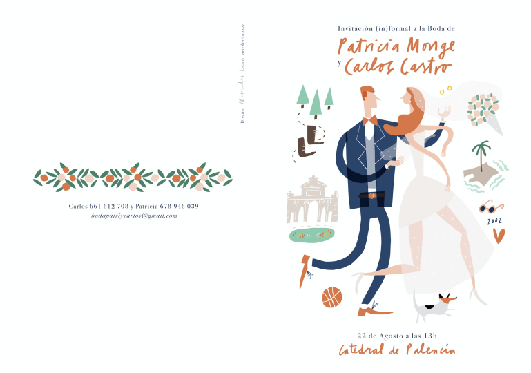 wedding boda lettering invites custom illustration portrait mercedes leon merchesico