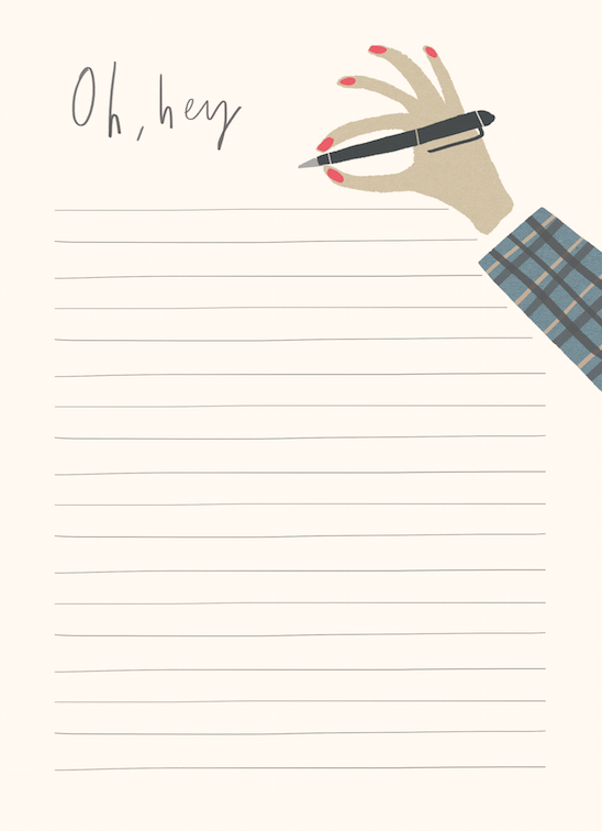 social stationery oh hey writing paper hand pen m&amp;s mercedes leon illustration