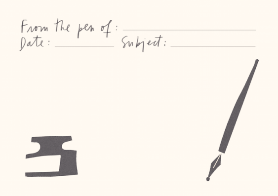 social stationery pen ink notecard pad m&amp;s mercedes leon illustration lettering