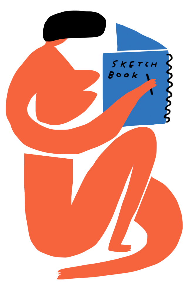 women who draw red body sketchbook mercedes leon merchesico illustration_web