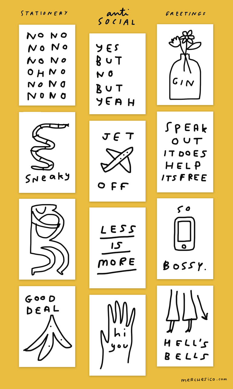 antisocial greetings merchesico collection 2018 humour web